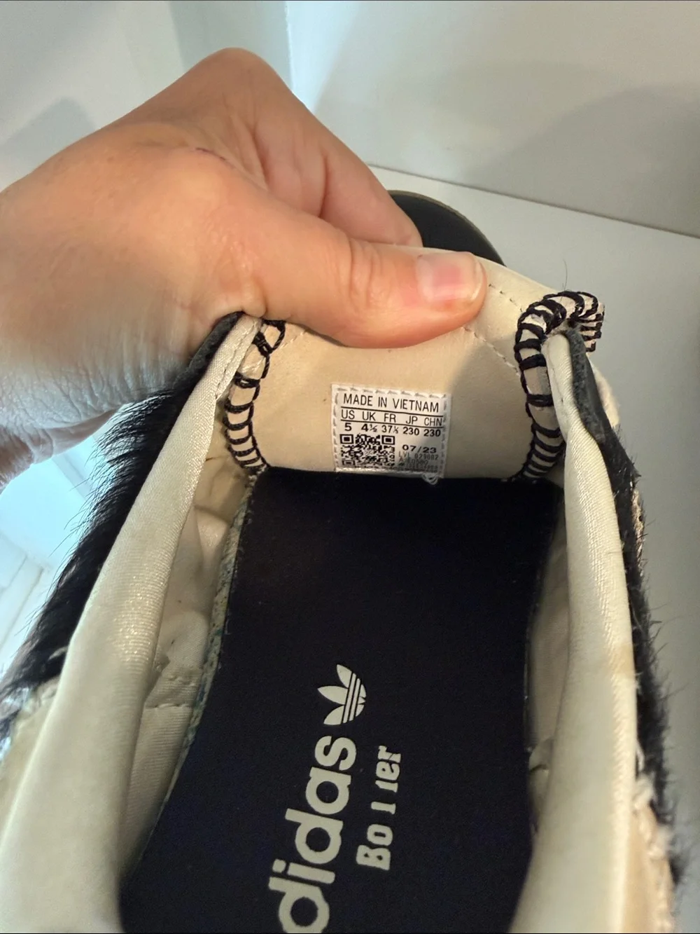 adidas Kids Black and Cream Samba Sneakers